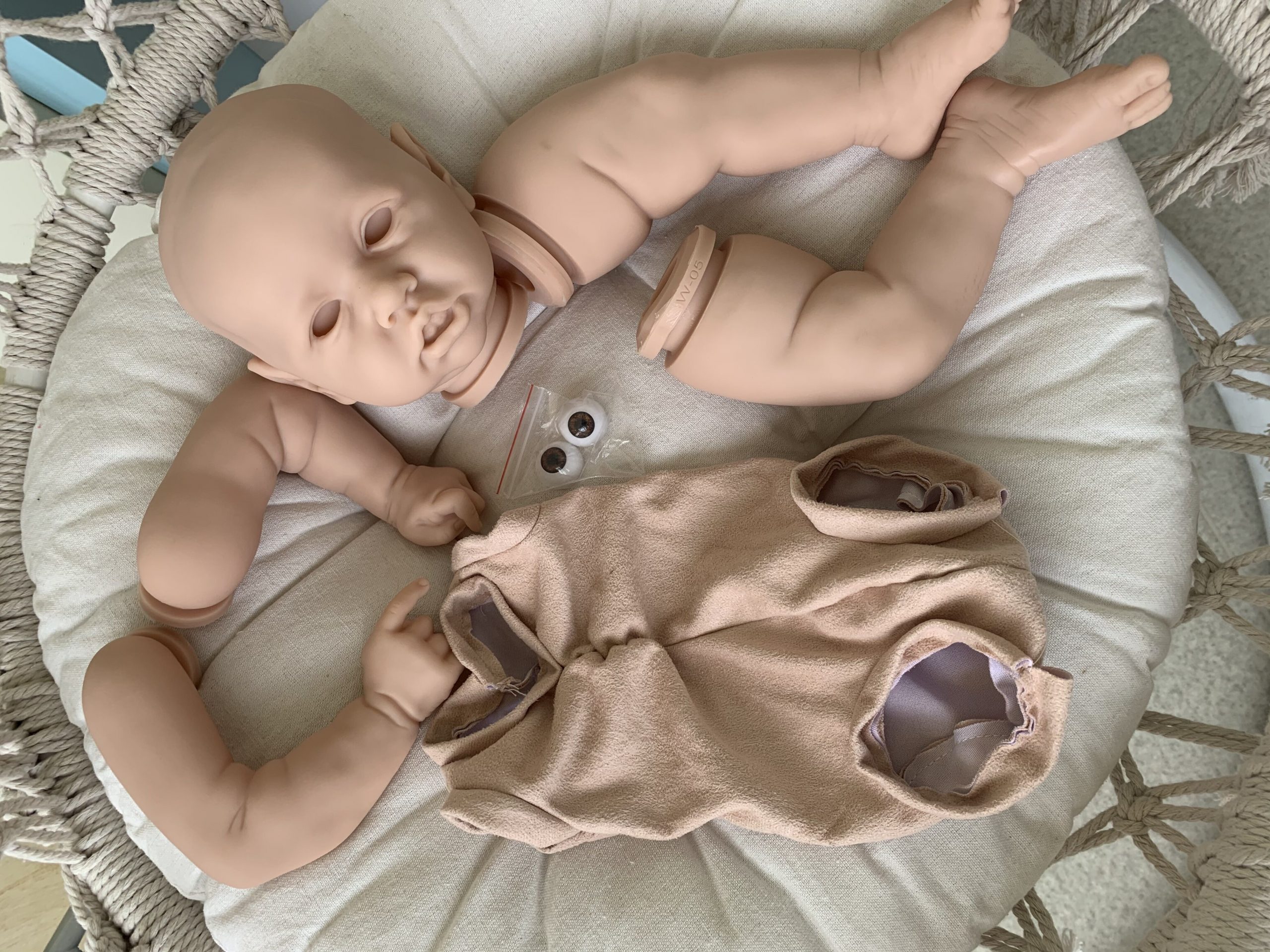 NPK DIY Kit Reborn Doll Kit Soft Real Touch Unfinished Doll Parts 55CM